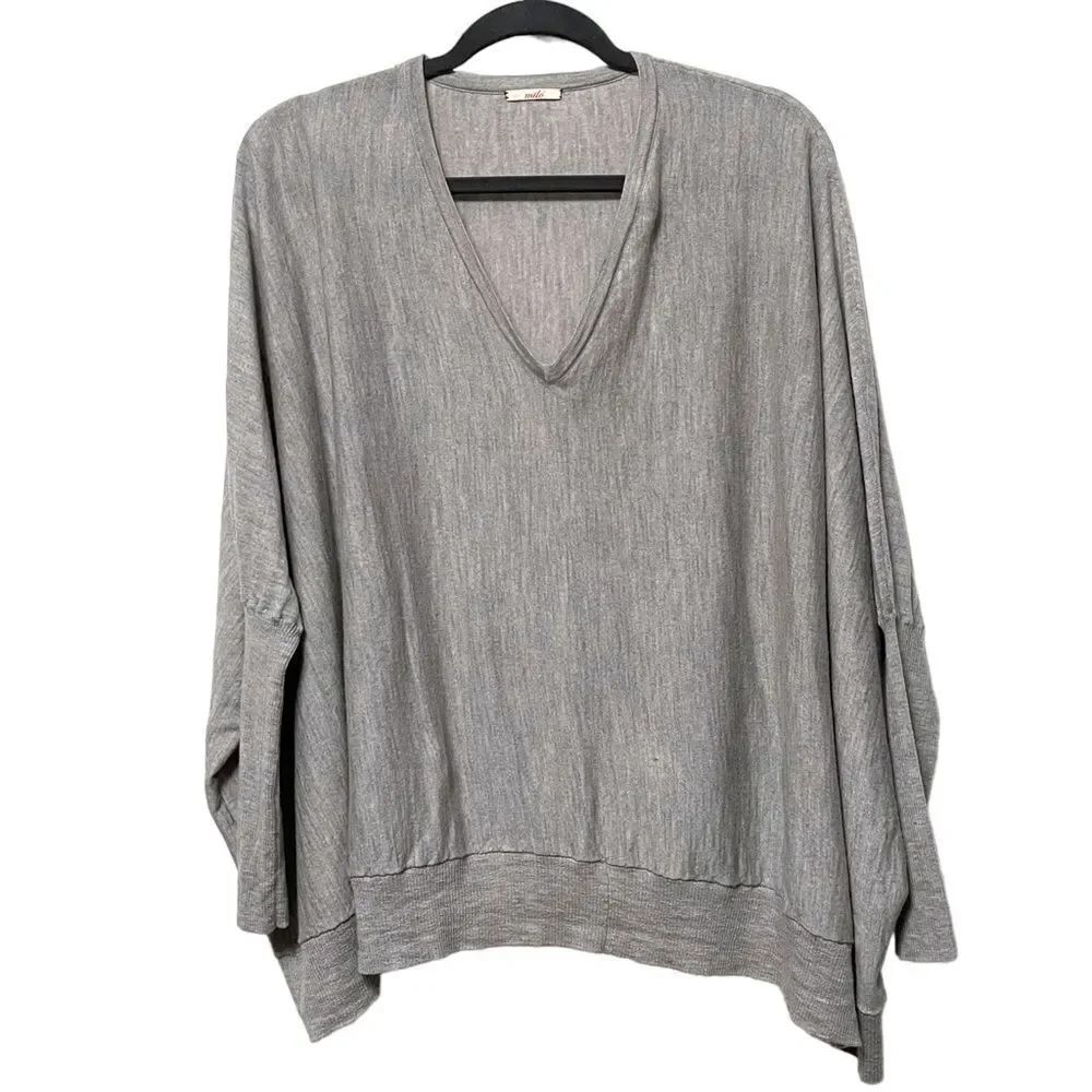 MILO’ TRICOT Merino Wool V-Neck Dolman Boxy Sweater M